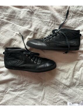 Gucci Classic Streetwear Women Sneakers High Top Lace Up Black EU 37.5